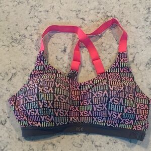 VSX Colorful Patterned Sports Bra with Pink Straps